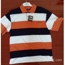 Custom Made Cotton Stripe knitted Polo Shirts